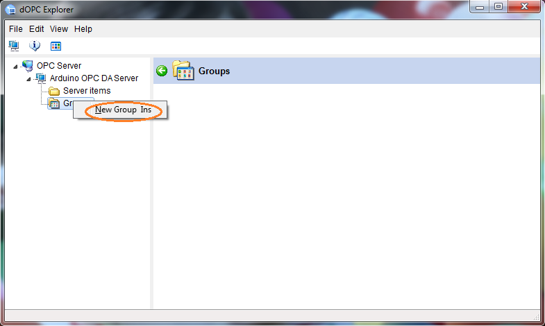 Add opc group to get Arduino values