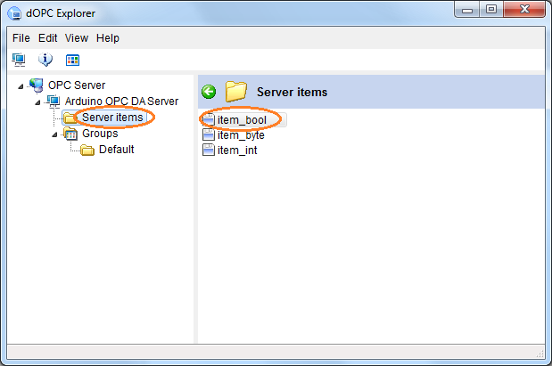 Arduino OPC Items